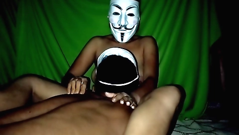 Husband and wife with his gun on a business meeting