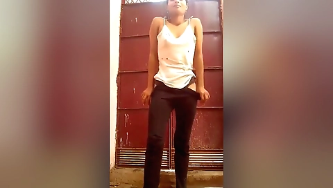 Sexy brunette amateur webcam solo girl in black skirt