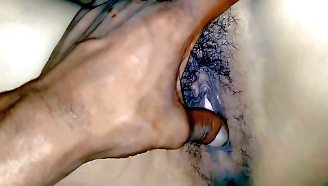 A hairy Indian bhabhi is getting fucked in the POV