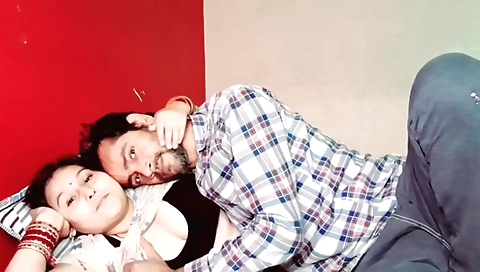 Busty milf has sex with her boyfriend in her 18+ room