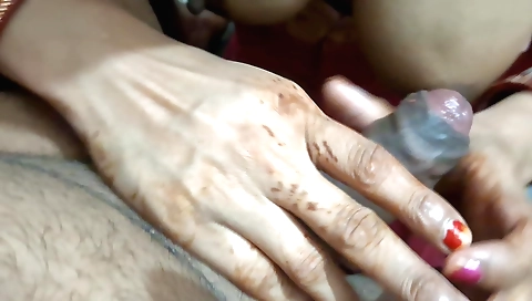 Indian girl sucking my dick and playing with her clit