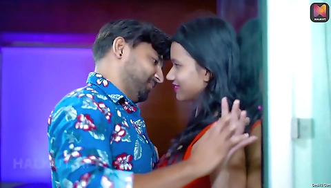 Brunette girl wearing sexy outfit playing with hands