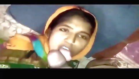 Indian girl in the throes of pleasure sucking big cock