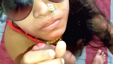 Big cock fuck and facial for a hot brunette bhabhi