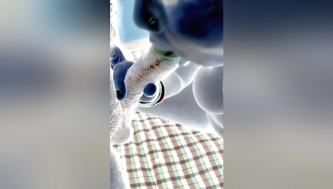 Amateur blowjob with a blonde wife in the role of a good wife