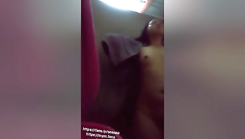 Girl shoves off her clothes in front of the hot shower