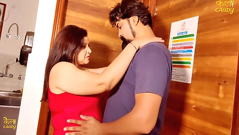 Hot brunette with big boobs getting humped in a handjob