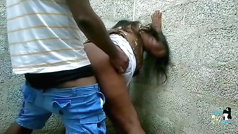 Indian hottie with big boobs riding a big dick outdoors