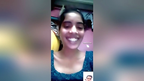 Indian solo girl with tits licking a dick while the boyfriend shows up