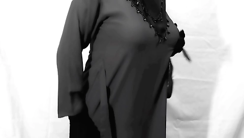 Indian chick in bikini rides in kitchen with boyfriend