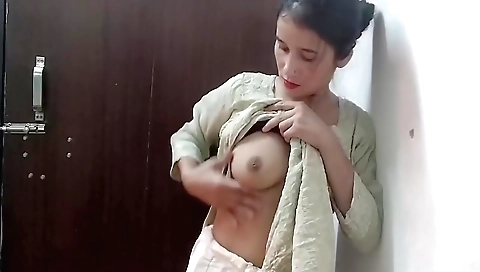Indian solo girl taking off her clothes and giving a blowjob