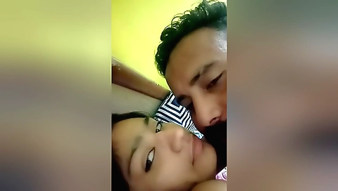 Hot brunette in webcam video enjoys a nice night at the hotel