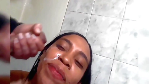 Amateur black girl gets fucked by her friends face-filling
