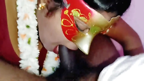 Indian girl is having a big ass blowjob with a stepmom