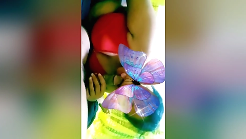 Sexy brunette gives handjob to the dude with a huge dick