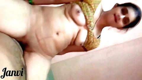 Brunette fucked her stepbrother and took out her pussy juice