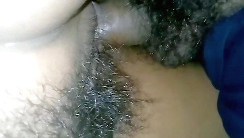 Indian amateur girl with hairy pussy riding a huge dick