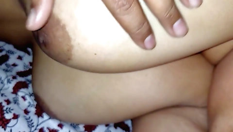 horny indian stepsister with huge tits and boobs plays with her tits