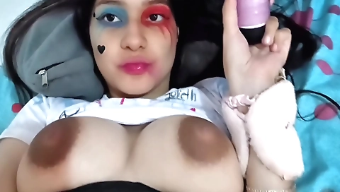 Sexy indian chick is playing around with her pussy and dildo
