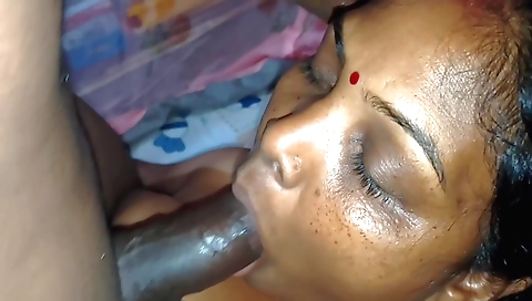 Indian brunette fucked in mouth in amateur pussy sex
