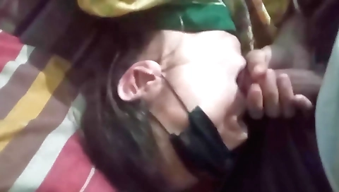 Indian whore fingered hairy cunt on couch and shaved