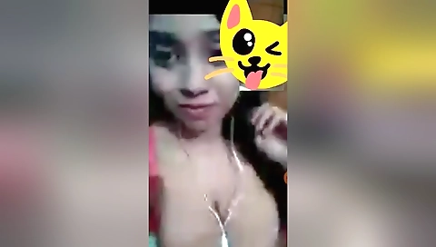 Sexy brunette girl showing off her wet pussy and big boobs