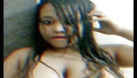 Indian girl with natural breasts is showing her tits on webcam