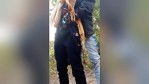 Amateur indian girl fucked with her friend in an outdoor location