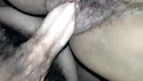 Hot brunette hairy ass creampie in amateur creampie scene