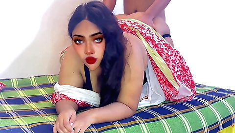 Busty brunette is giving a blowjob to her boyfriend