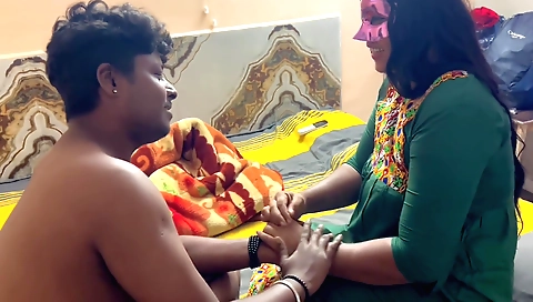 Indian girl fucked by stepbrother in the house in the bedroom