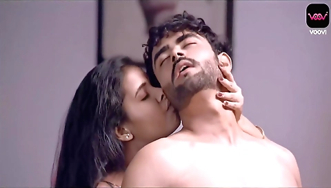 Brunette in a cute lingerie dress shows her small tits and a nice ass