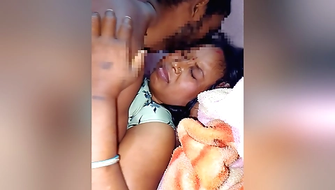 Indian brunette handjob with her lover in an amateur vid