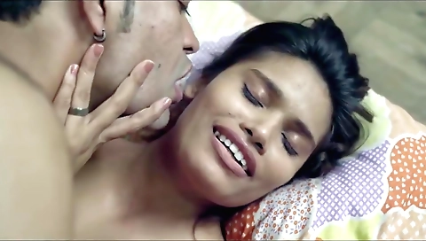 Busty brunette girl is getting a big dick in her pussy