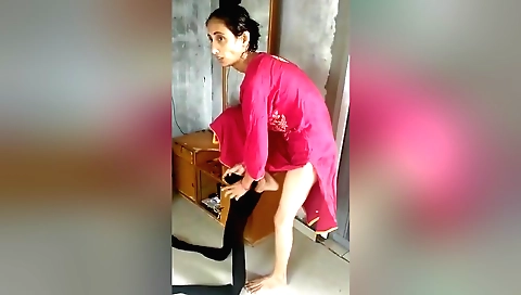 Roommate with nice face and a small ass is doing bhabhi with a guy