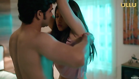 Brunette with short hair gets online with her friend