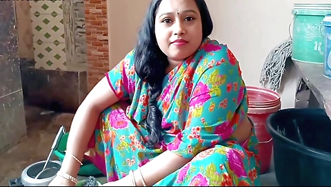 Indian stepmother sucks and plays with cum from stepson