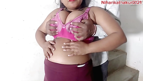 Indian slut with big tits and a chubby ass gets slapped