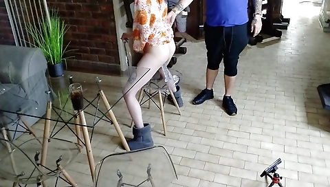 Busty asian has her dildo played with and got it off