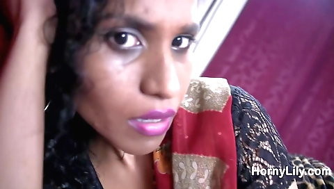 Busty Indian MILF 18+ fucked while her husband works