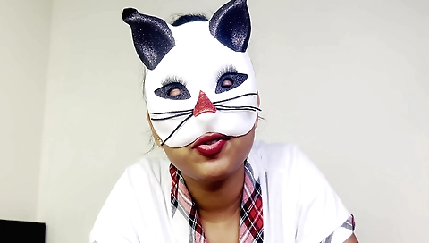 Indian girl with big tits sucks her stepbrother's hard cock