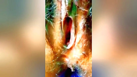 Indian solo female takes a pebble and has fun with it