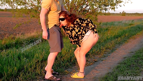 Hot indian redhead and her boyfriend in the indian sunset