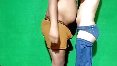 Indian chick rides dick with her friend in a village pov