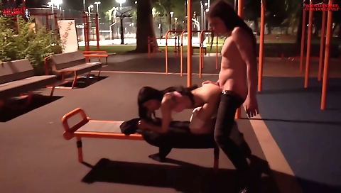 Dolls Cult - Blowjob And Fuck At The Public Gym In The Park